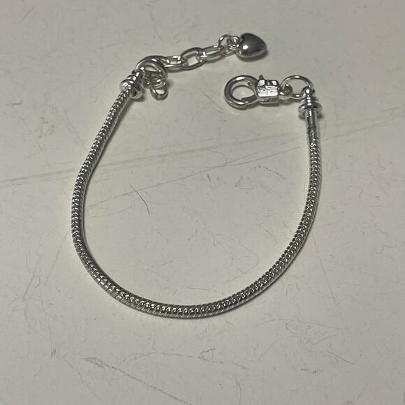 Charm necklace silver tone w extension heart dangle costume fashion jewelry - Picture 5 of 12